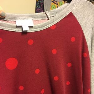NWT Medium Polka Dot Red / Burgundy Randy 3/4 Tee